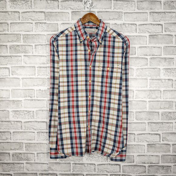 GUIDEBOAT Co. Button Down Shirt Indigo Madras Plaid Men's Small - Picture 1 of 6